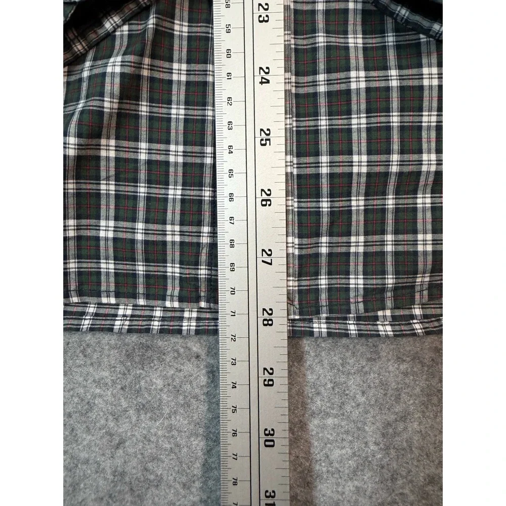 Ralph Lauren Kids Green Plaid Button Down Shirt Size L 14-16 Long Sleeve Cotton